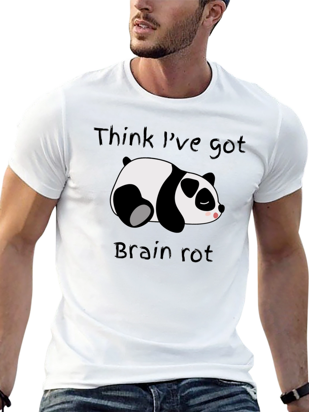 Brain Rot Panda Black T-Shirt