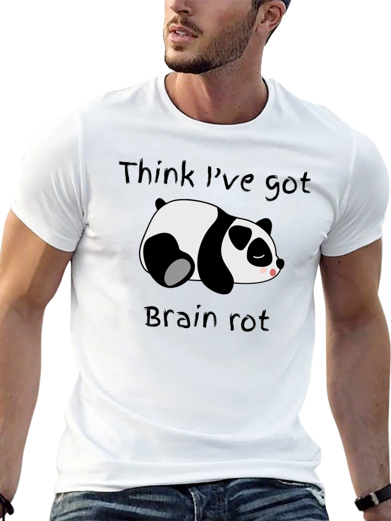 Brain Rot Panda Black T-Shirt
