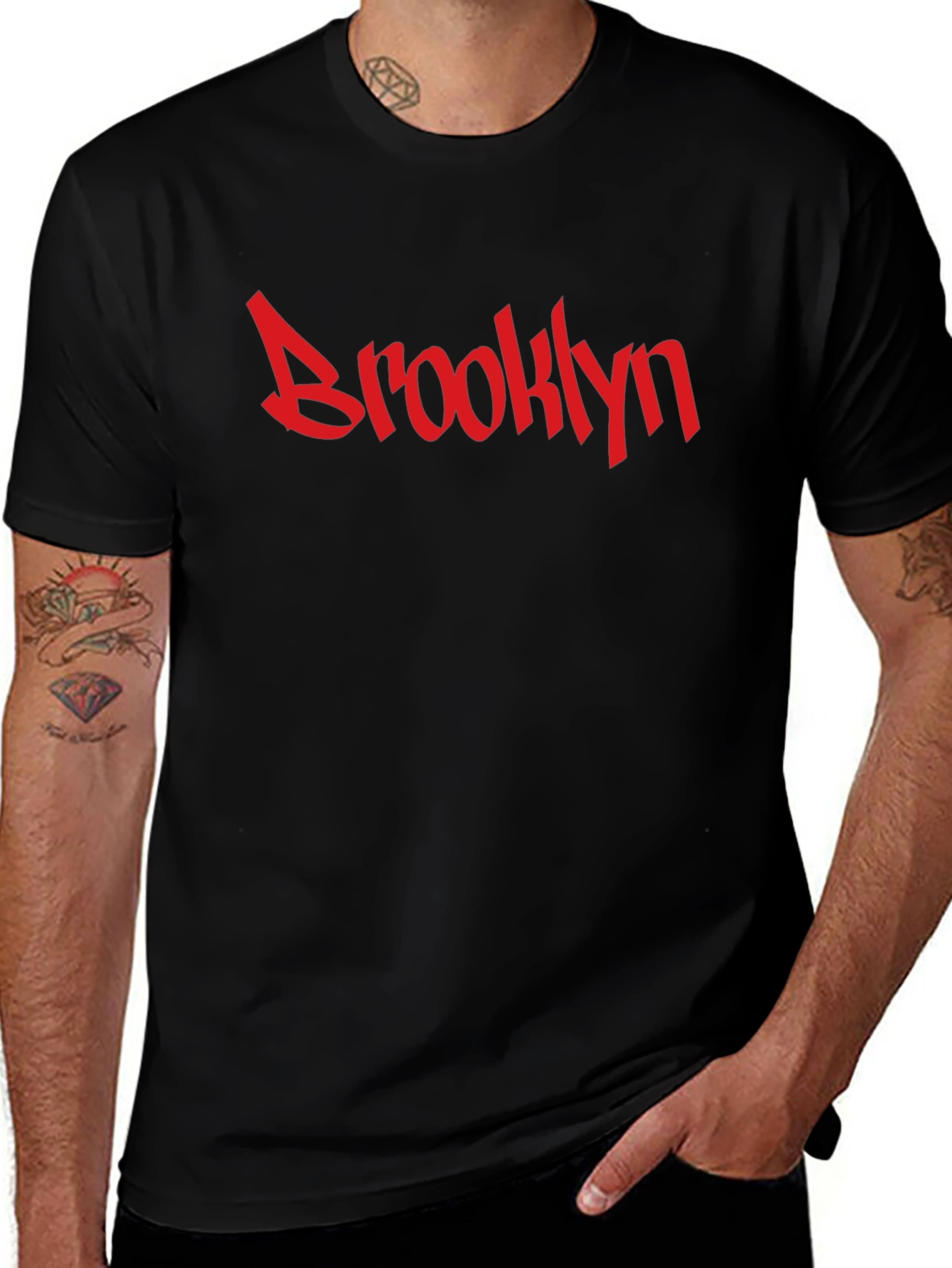 Brooklyn Graphic Tee - Red on Black