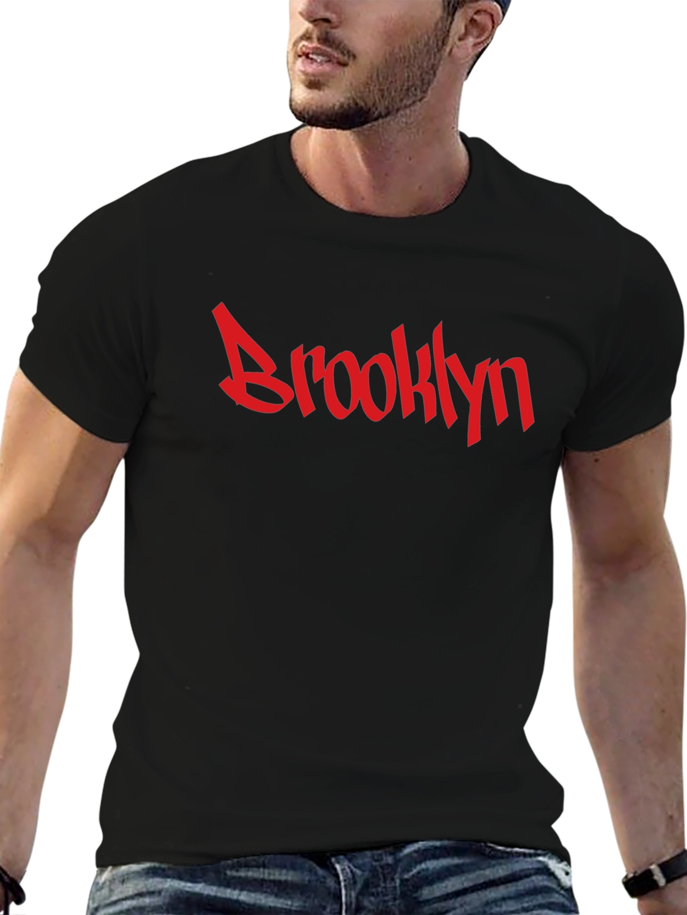 Brooklyn Graphic Tee - Red on Black