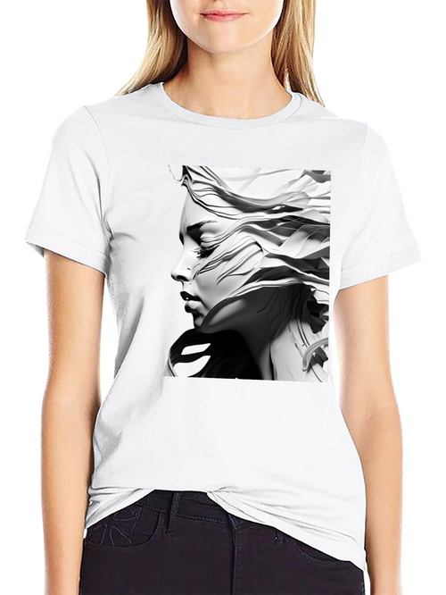 Abstract Woman Graphic Tee - Modern Art T-Shirt