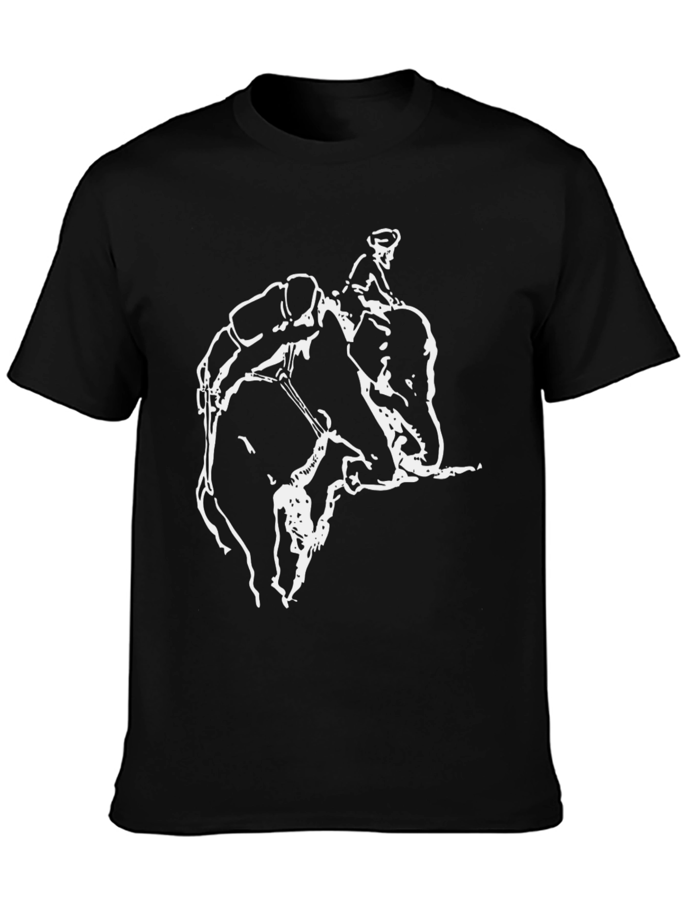 Equestrian Sketch Tee - Stylish Black Cotton Shirt