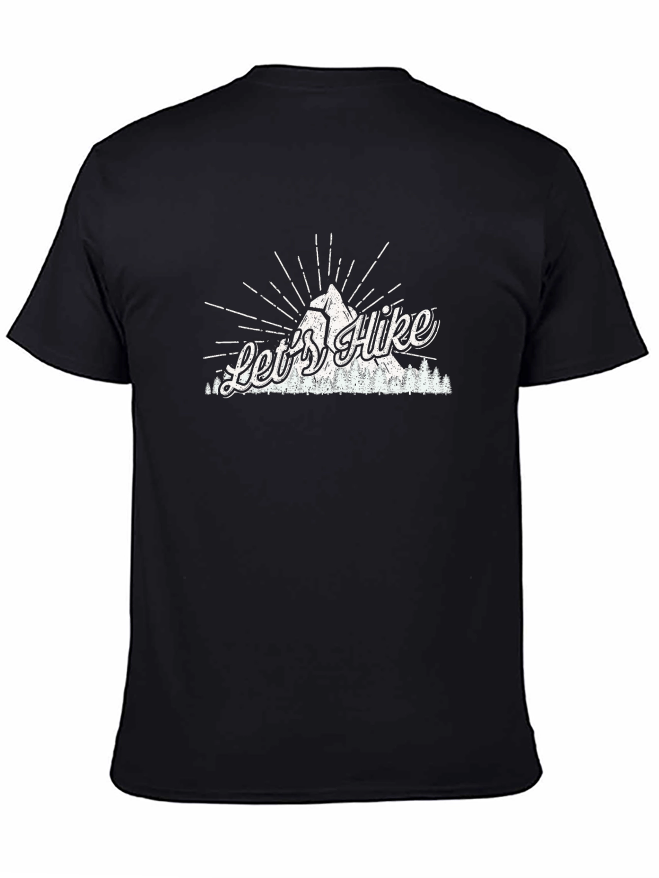 Lets Hike Graphic Tee - Black Cotton T-Shirt