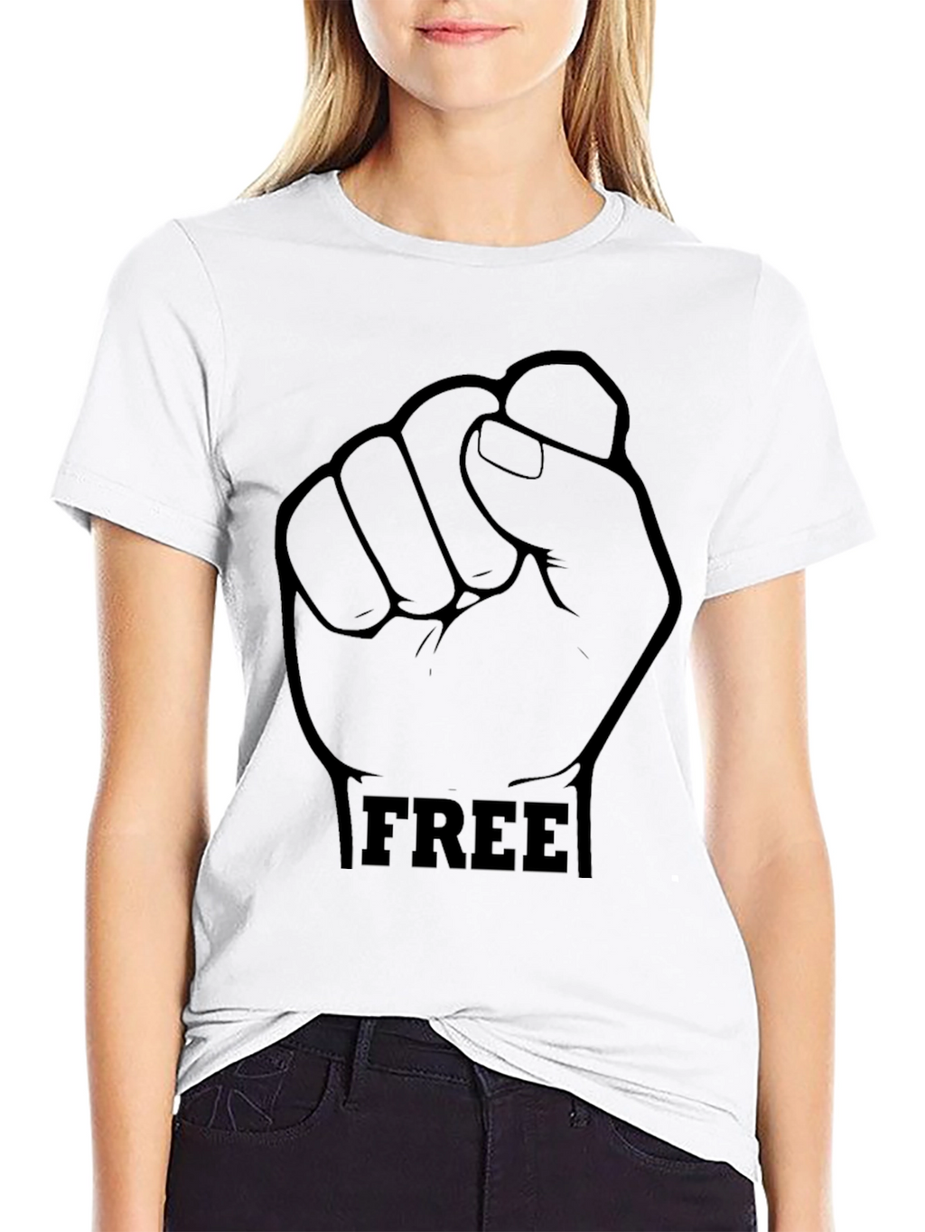 Black FREE Fist Graphic T-Shirt