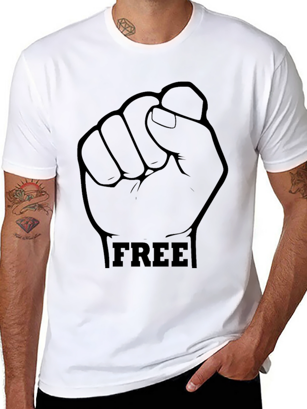 Black FREE Fist Graphic T-Shirt