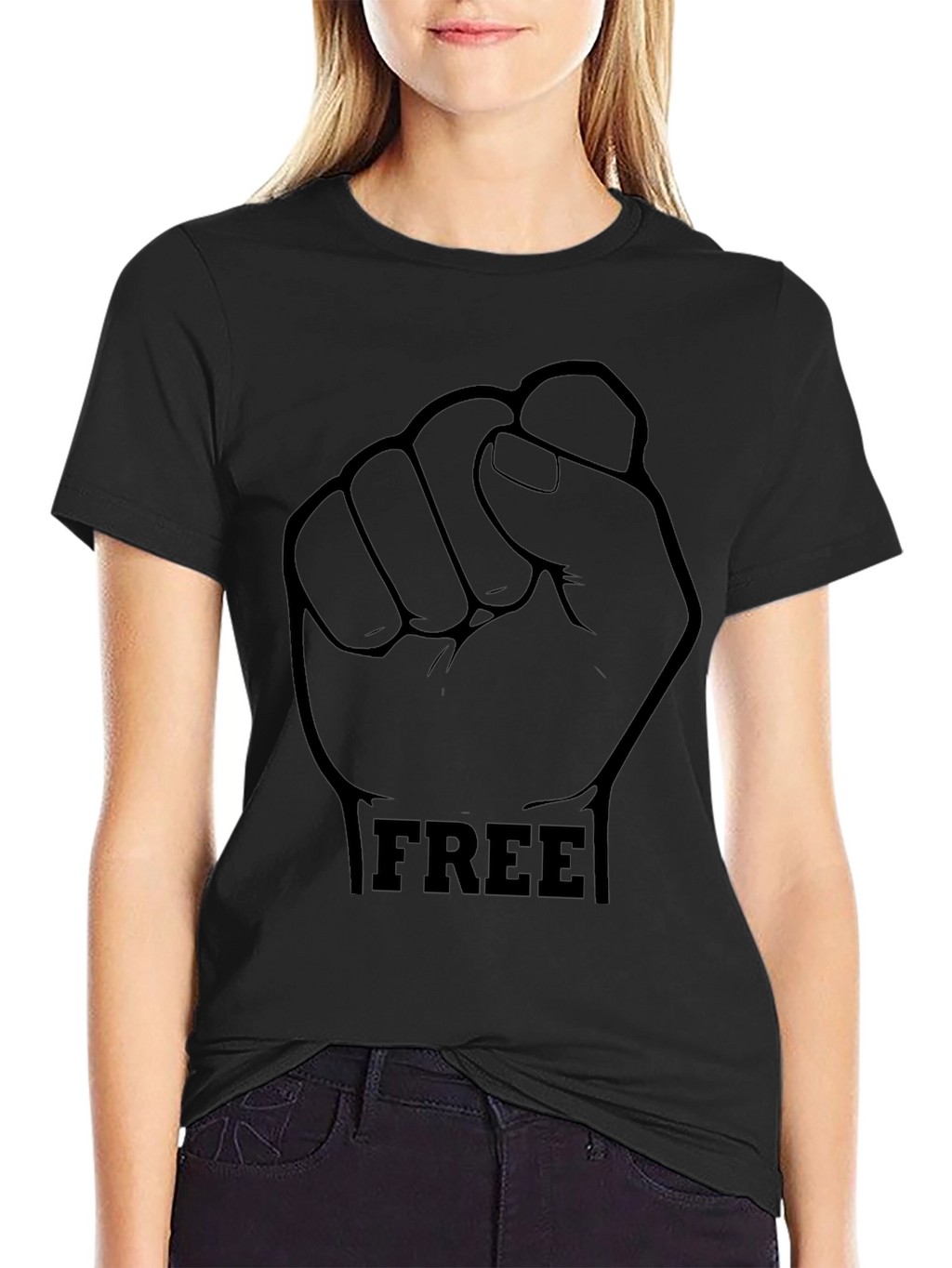 Black FREE Fist Graphic T-Shirt