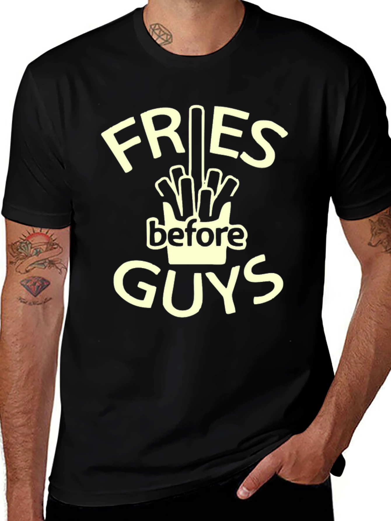 Fries Before Guys T-Shirt - Funny Foodie Tee