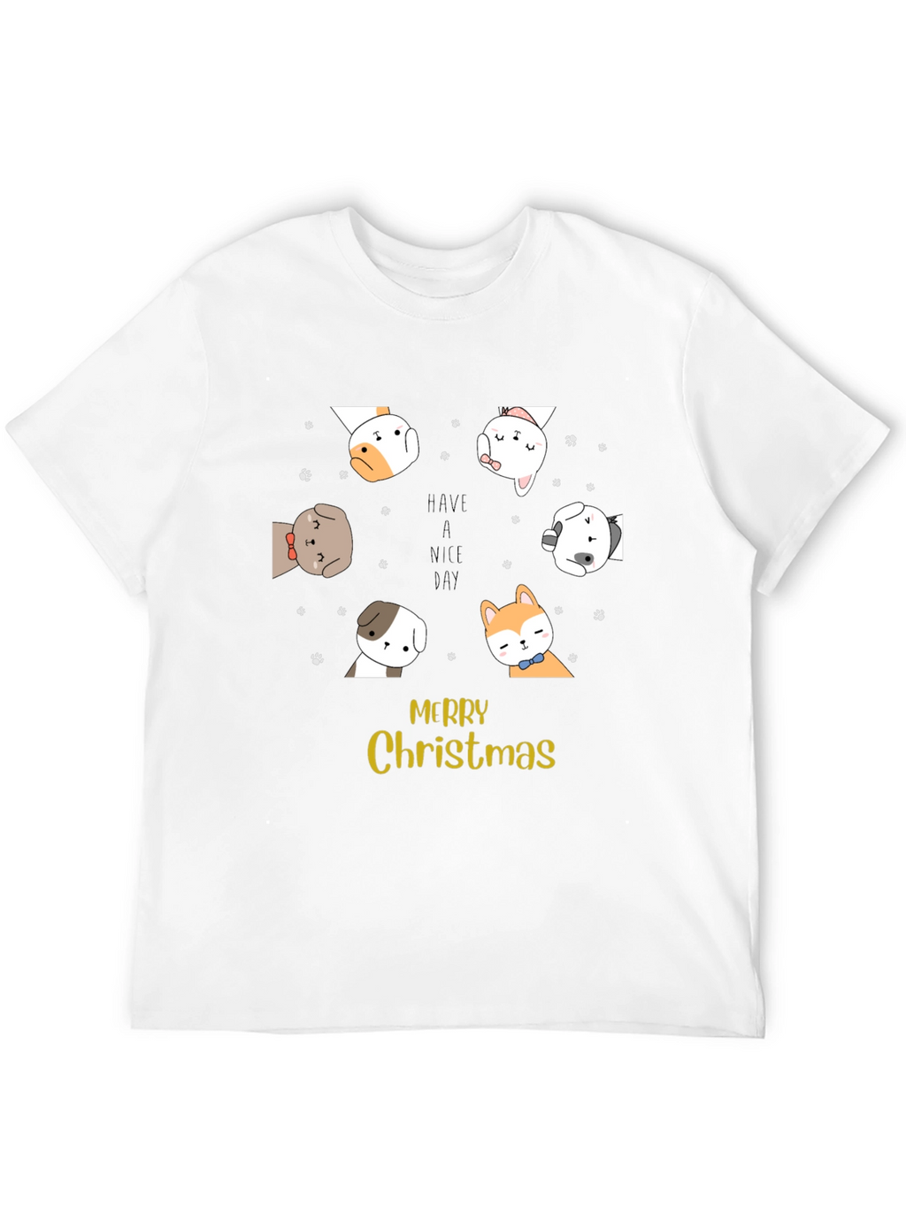 Merry Christmas Dog Graphic T-Shirt