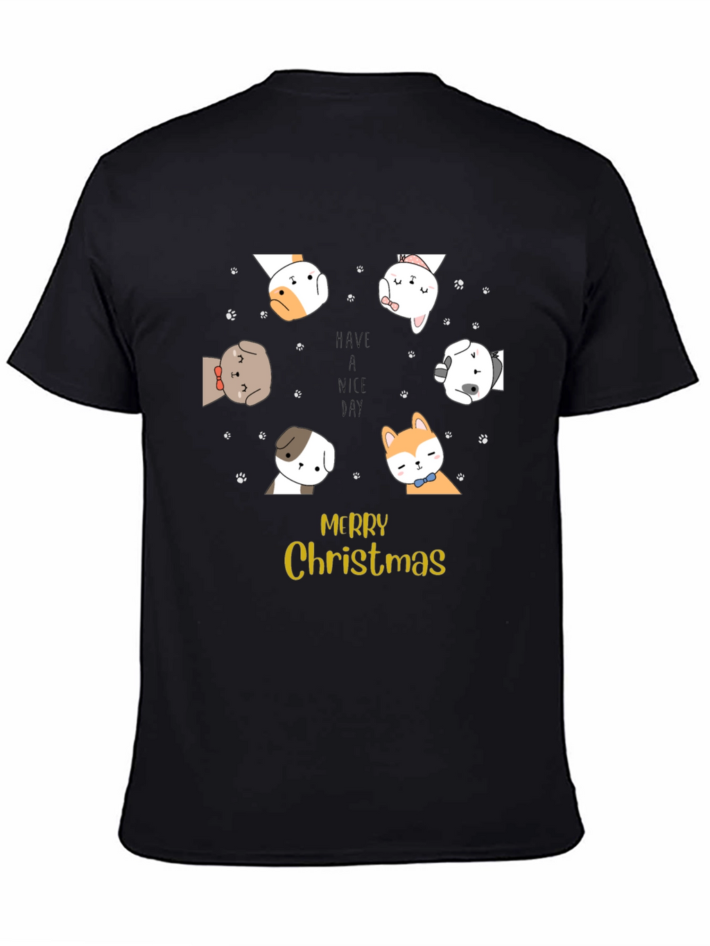 Merry Christmas Dog Graphic T-Shirt