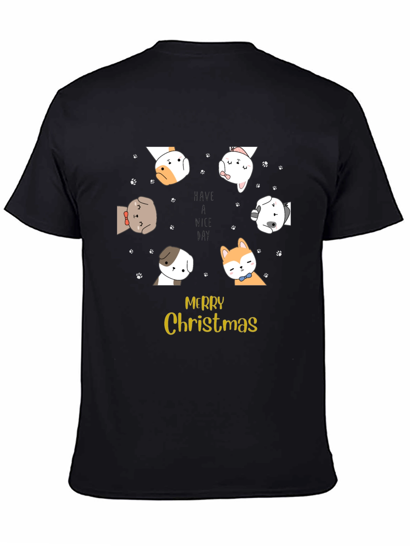 Merry Christmas Dog Graphic T-Shirt