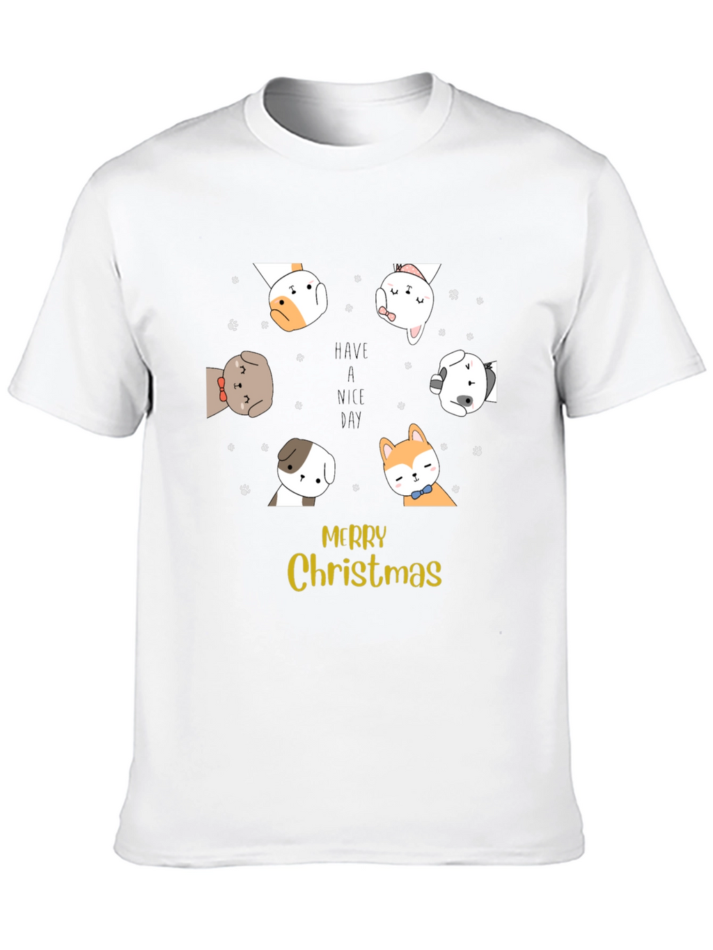 Merry Christmas Dog Graphic T-Shirt