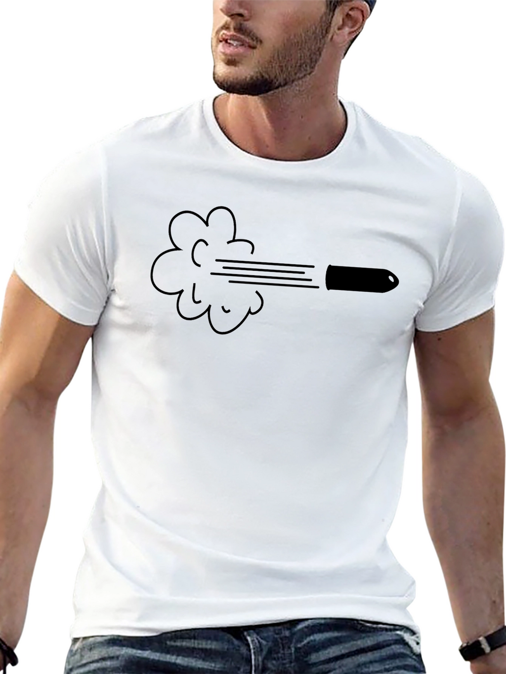 Cartoon Bullet Black T-Shirt