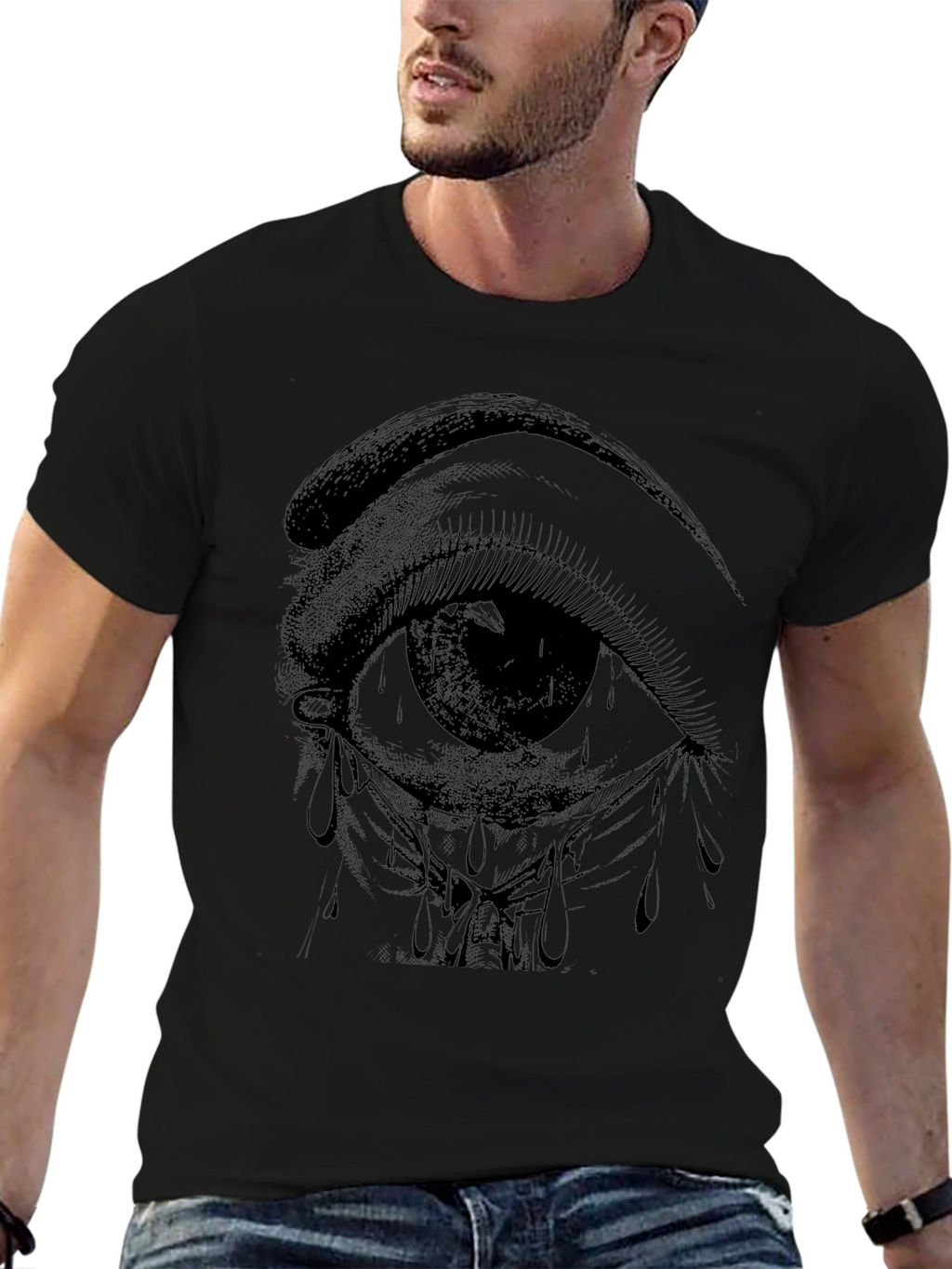 Eye Graphic T-Shirt - Black Cotton Tee