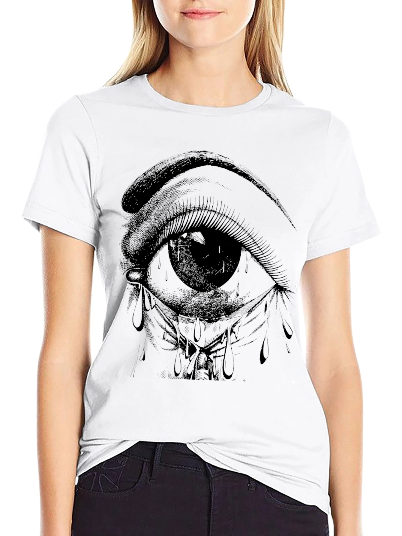 Eye Graphic T-Shirt - Black Cotton Tee
