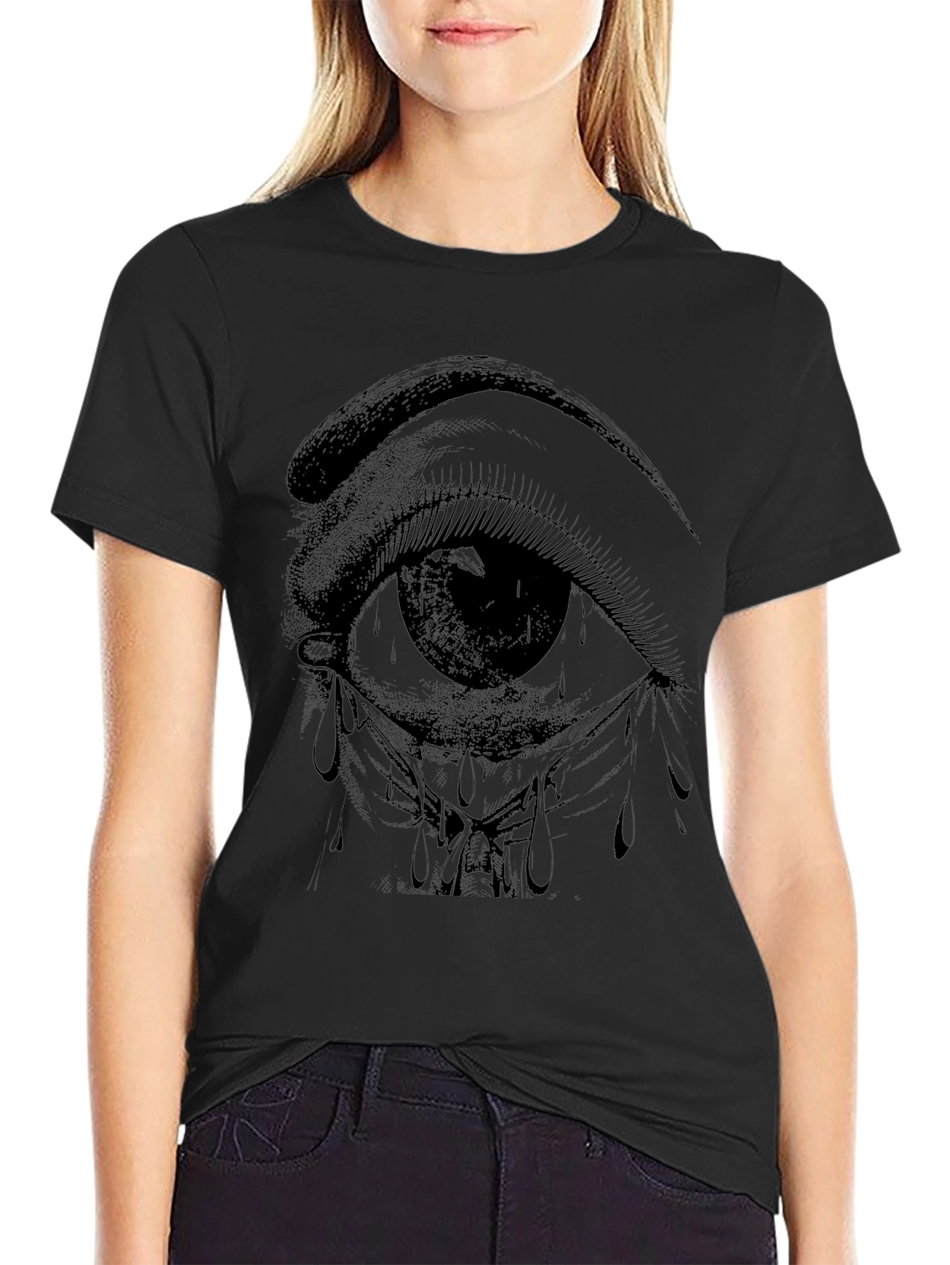 Eye Graphic T-Shirt - Black Cotton Tee