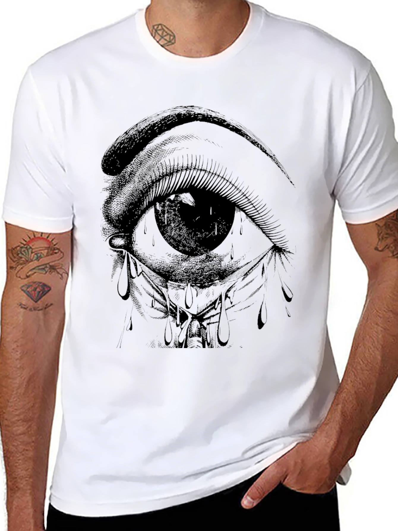 Eye Graphic T-Shirt - Black Cotton Tee