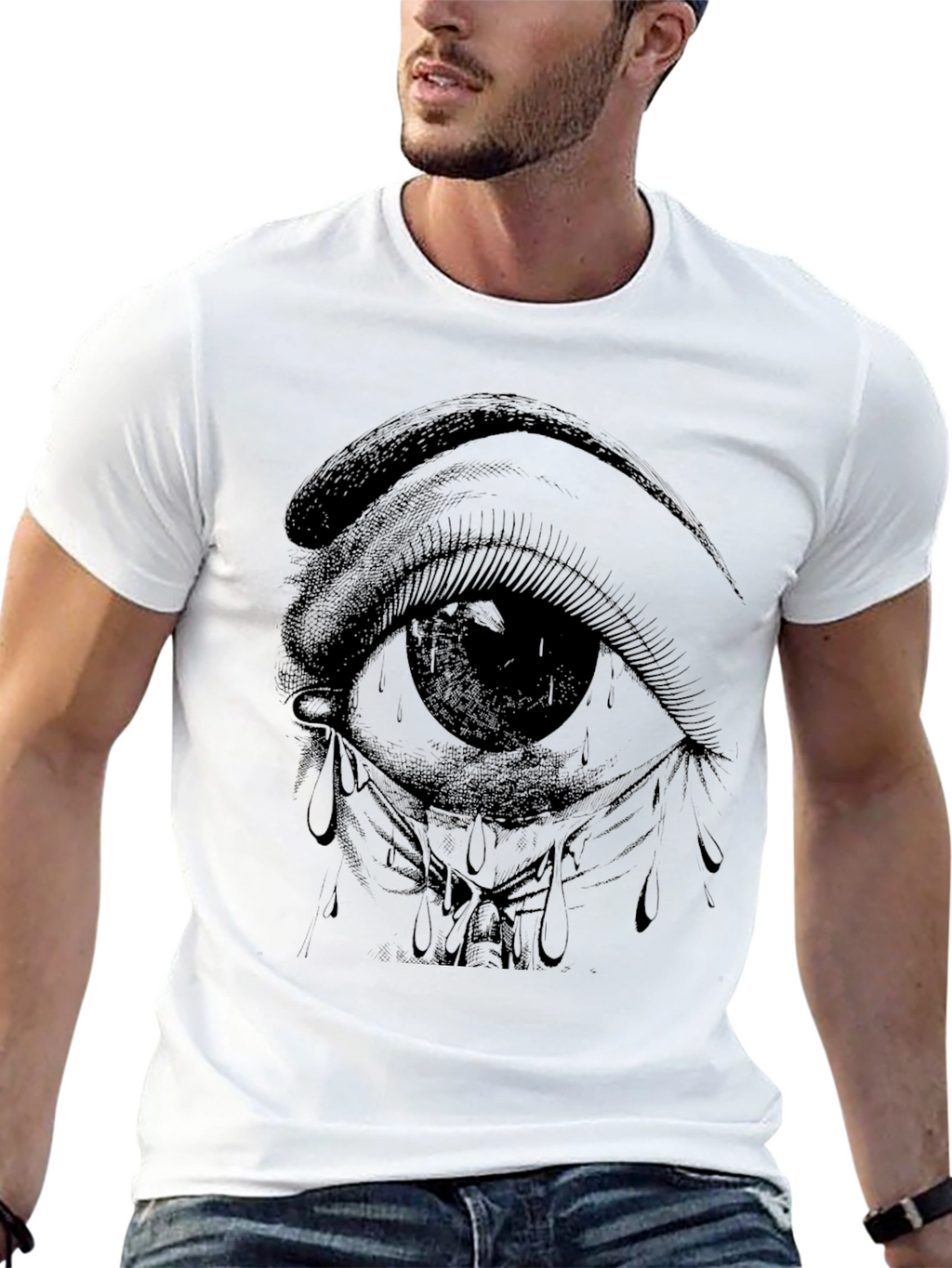 Eye Graphic T-Shirt - Black Cotton Tee