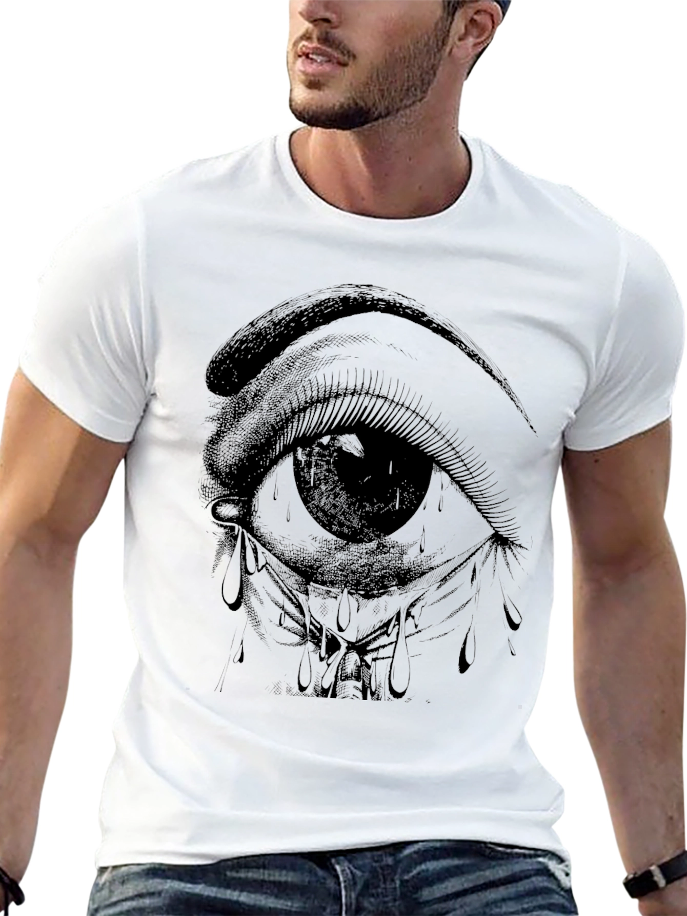 Eye Graphic T-Shirt - Black Cotton Tee