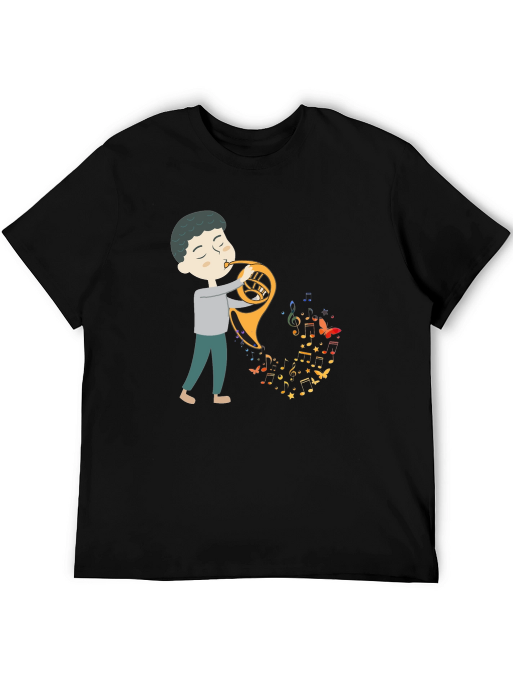 Musical Horn Player Graphic Tee