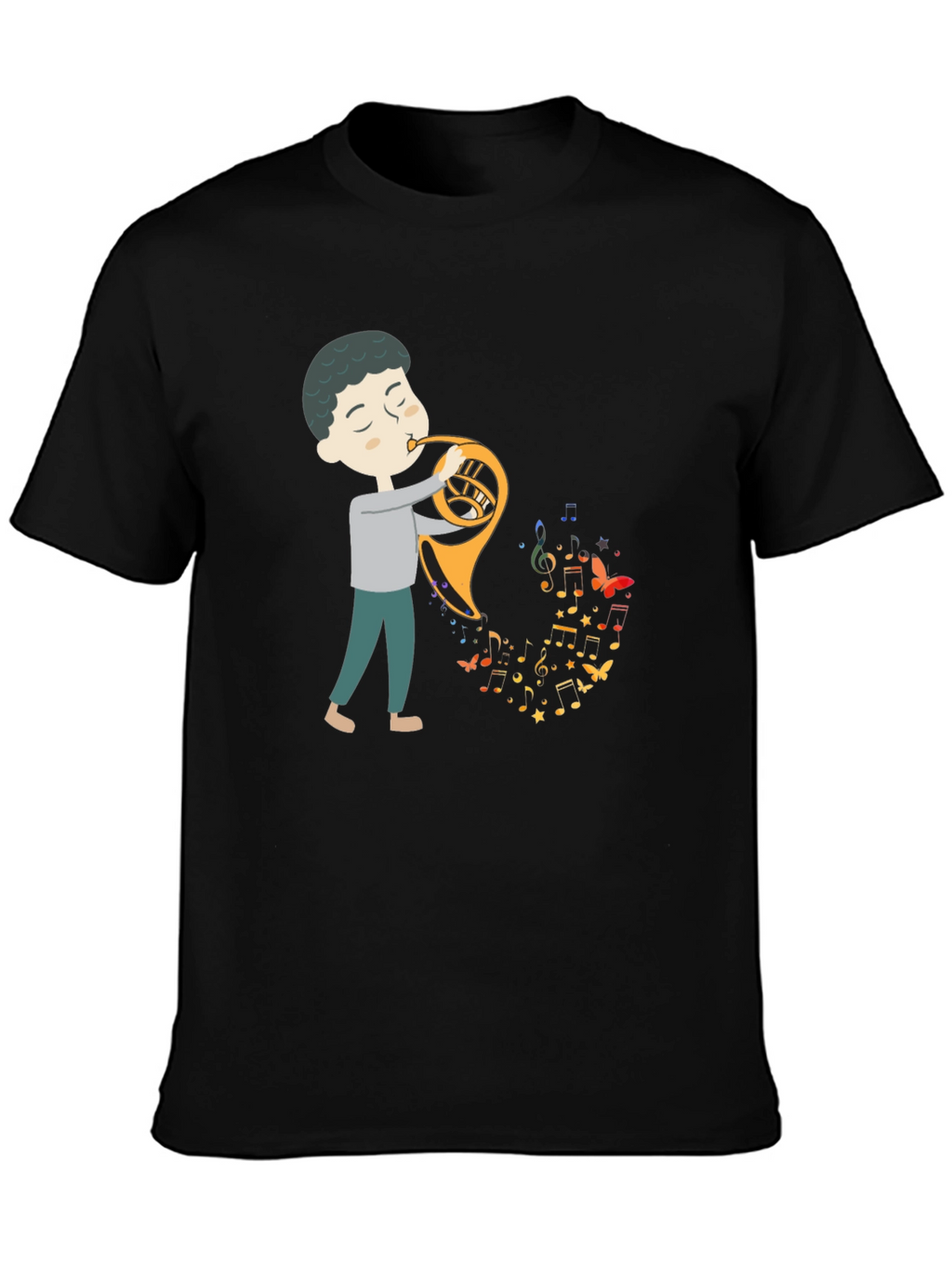 Musical Horn Player Graphic Tee
