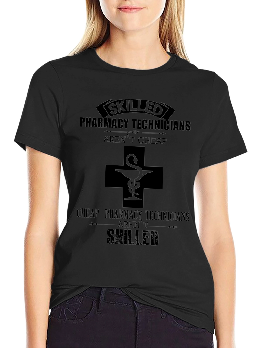 Pharmacy Technician Skilled Black T-Shirt