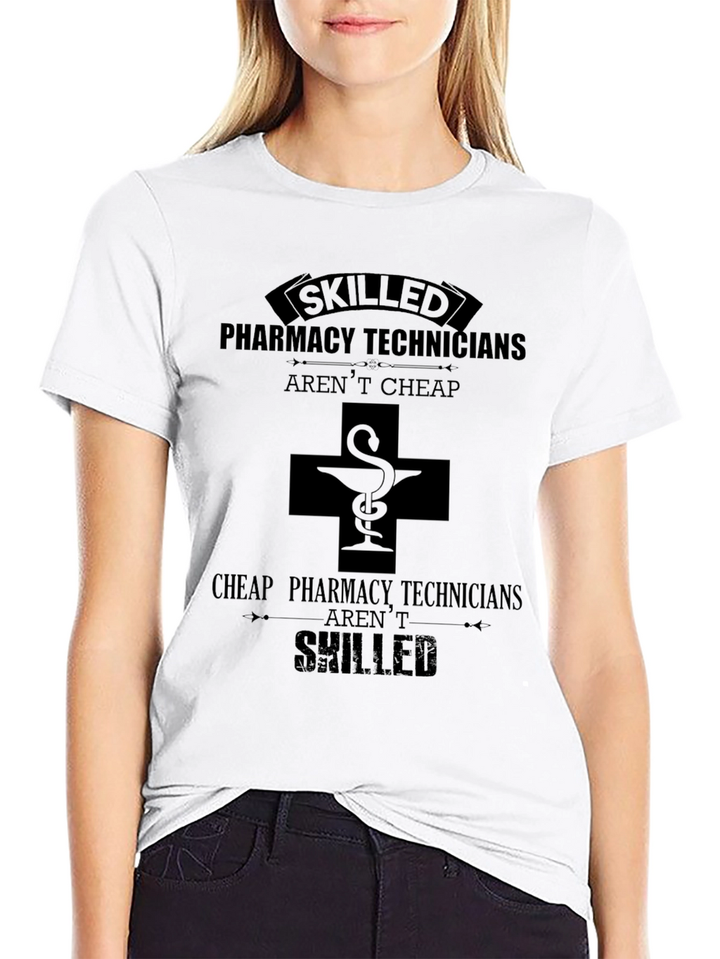 Pharmacy Technician Skilled Black T-Shirt
