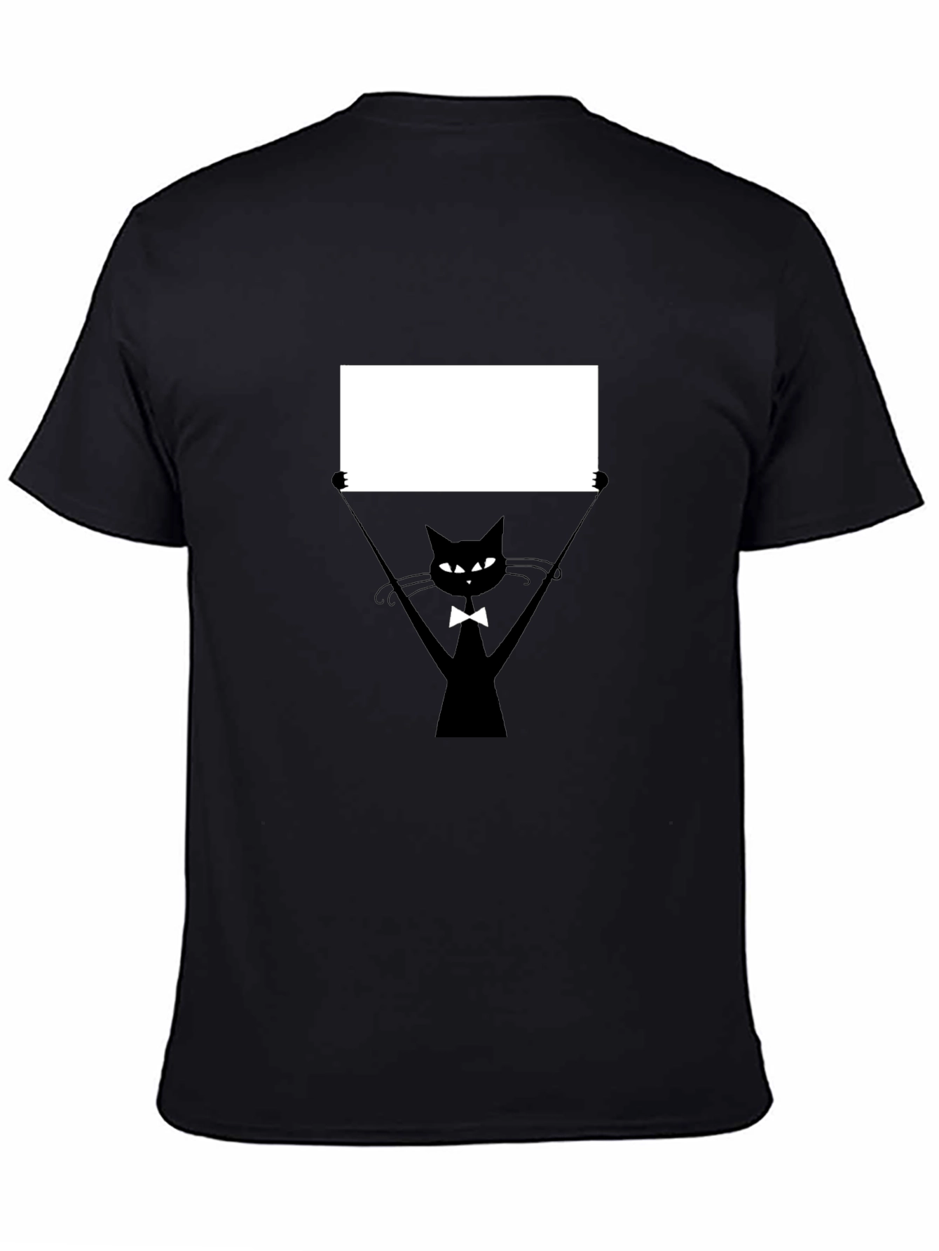 Black Cat with Sign Graphic Tee - Unisex Casual Shirt