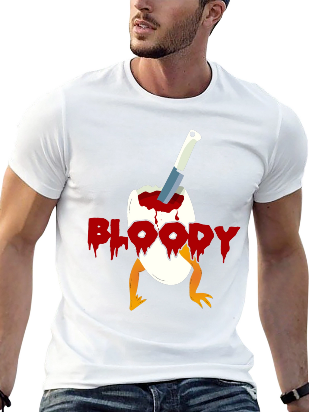 Bloody Chick Egg Graphic T-Shirt