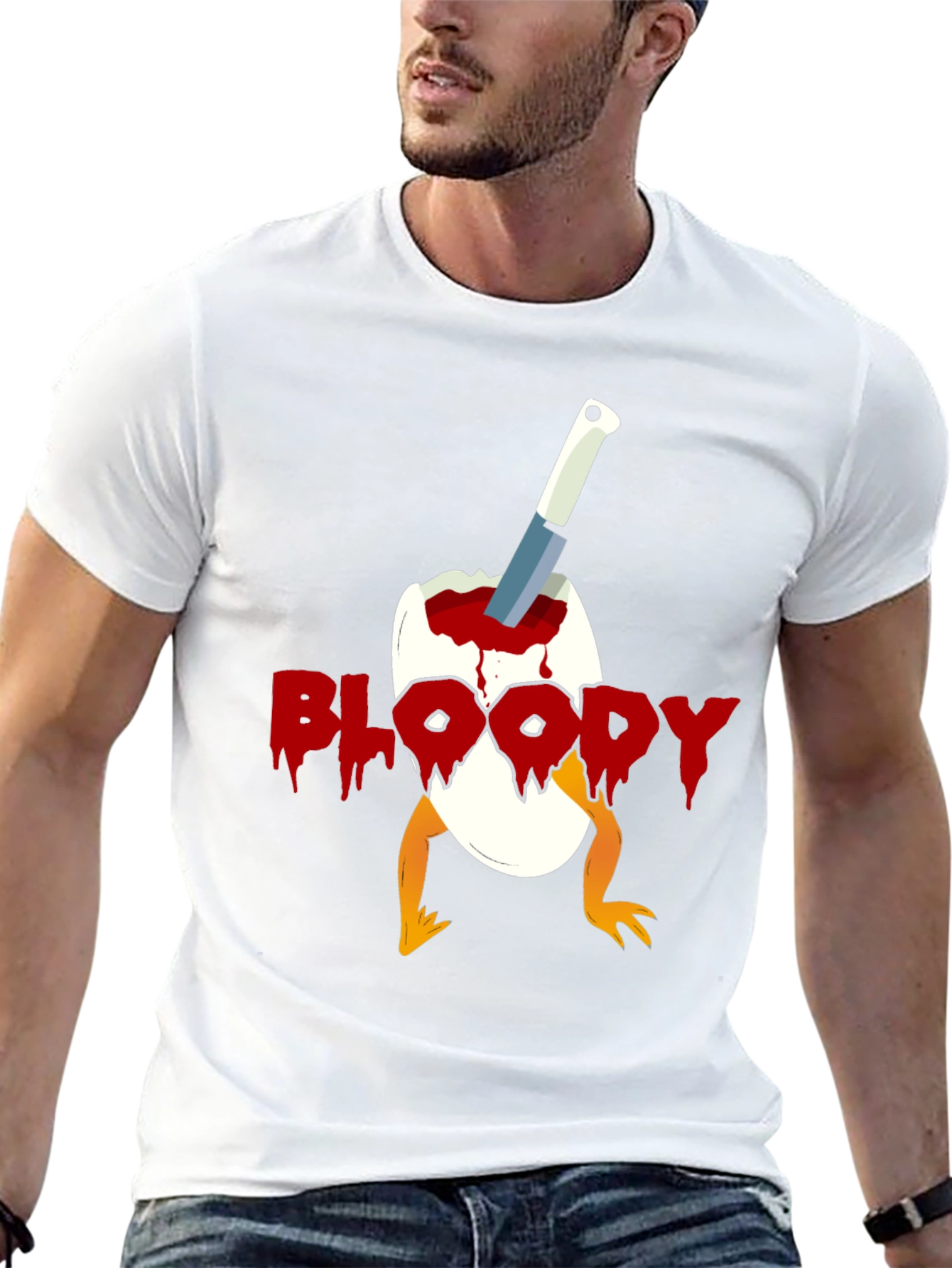 Bloody Chick Egg Graphic T-Shirt