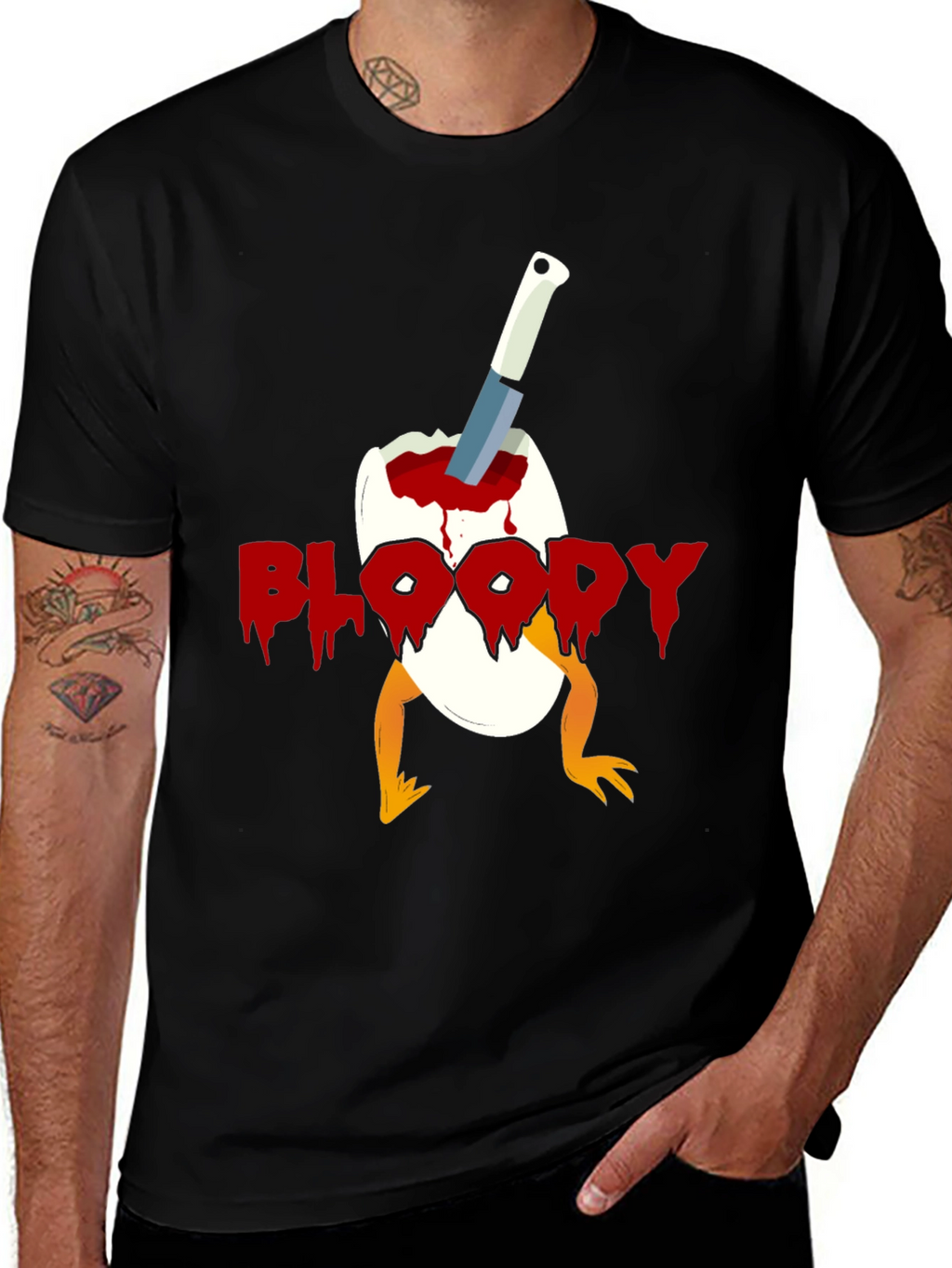 Bloody Chick Egg Graphic T-Shirt