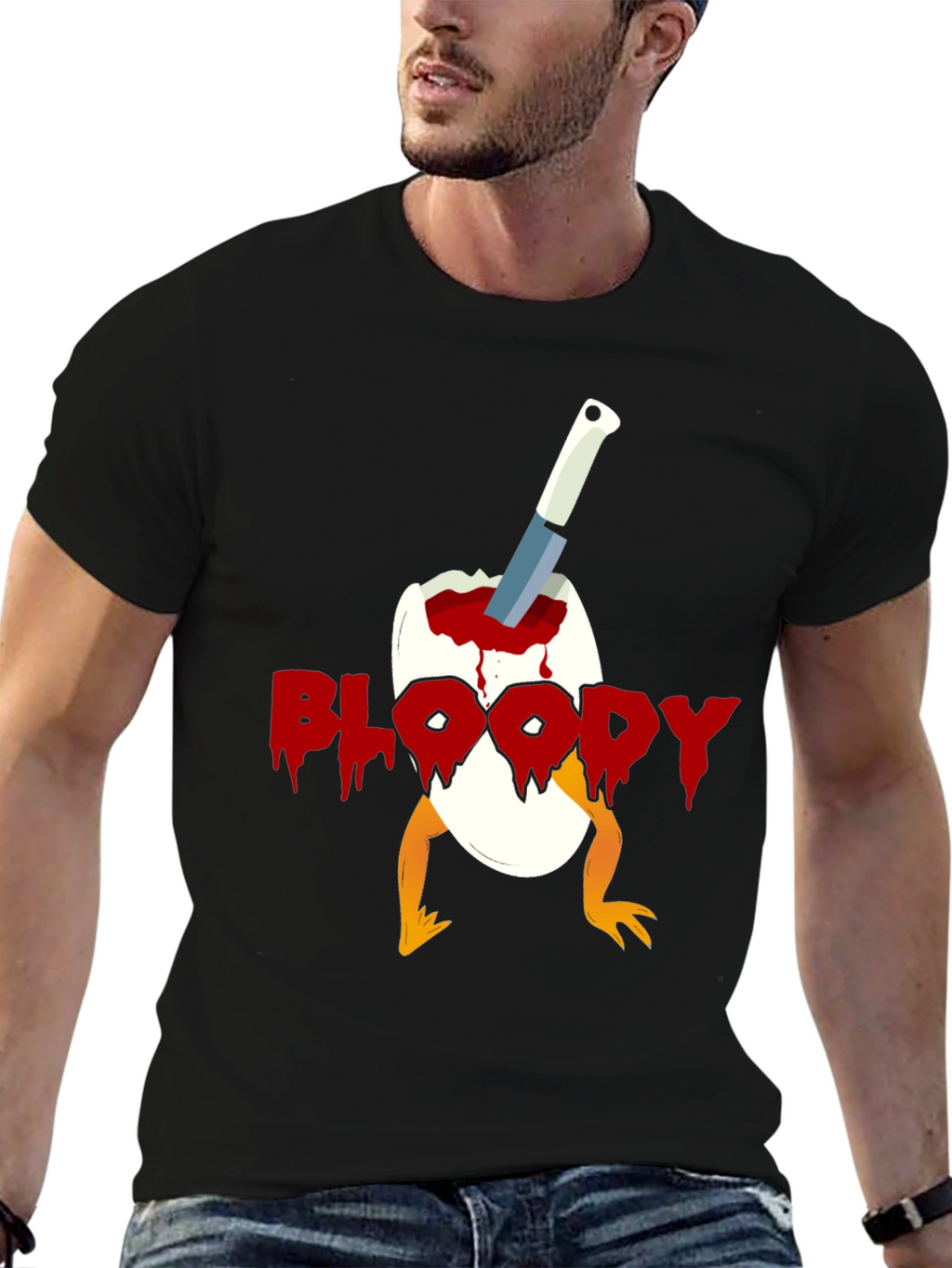 Bloody Chick Egg Graphic T-Shirt