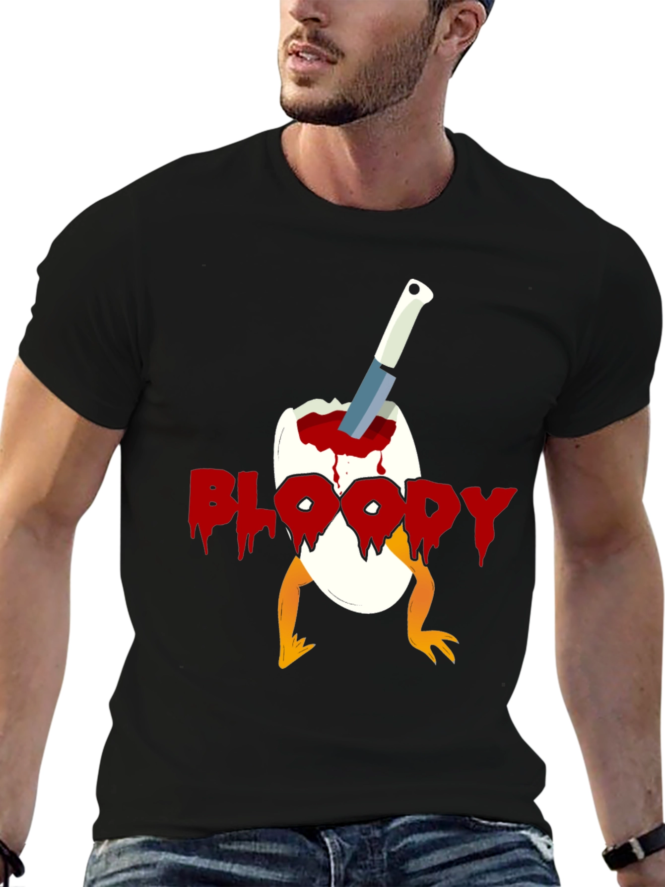 Bloody Chick Egg Graphic T-Shirt