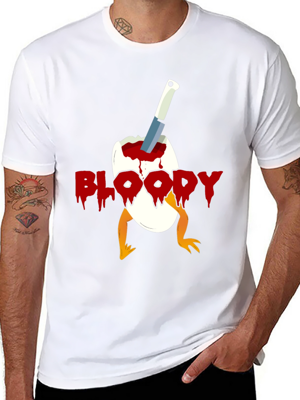 Bloody Chick Egg Graphic T-Shirt