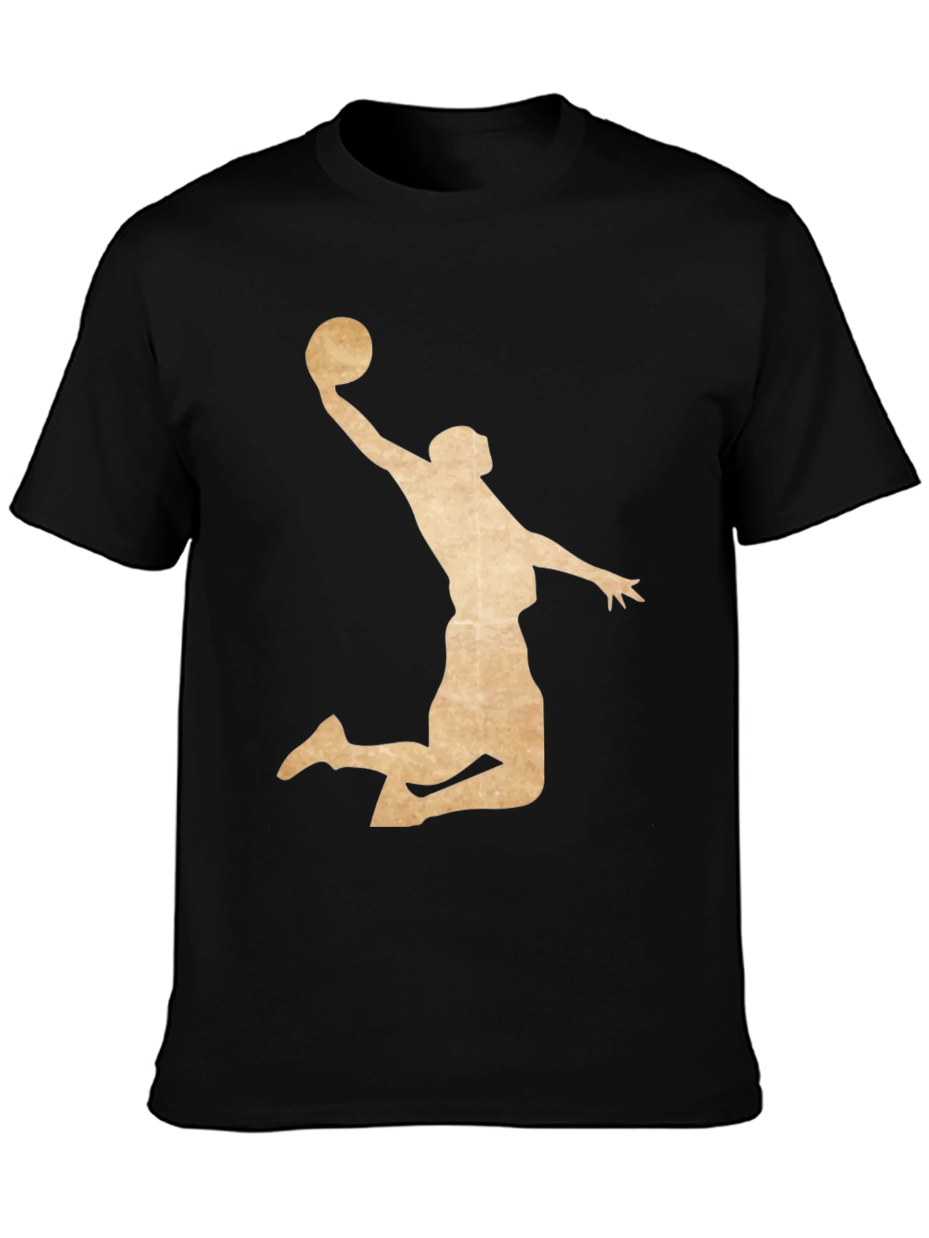 Basketball Player Graphic Tee - Black Cotton T-Shirt