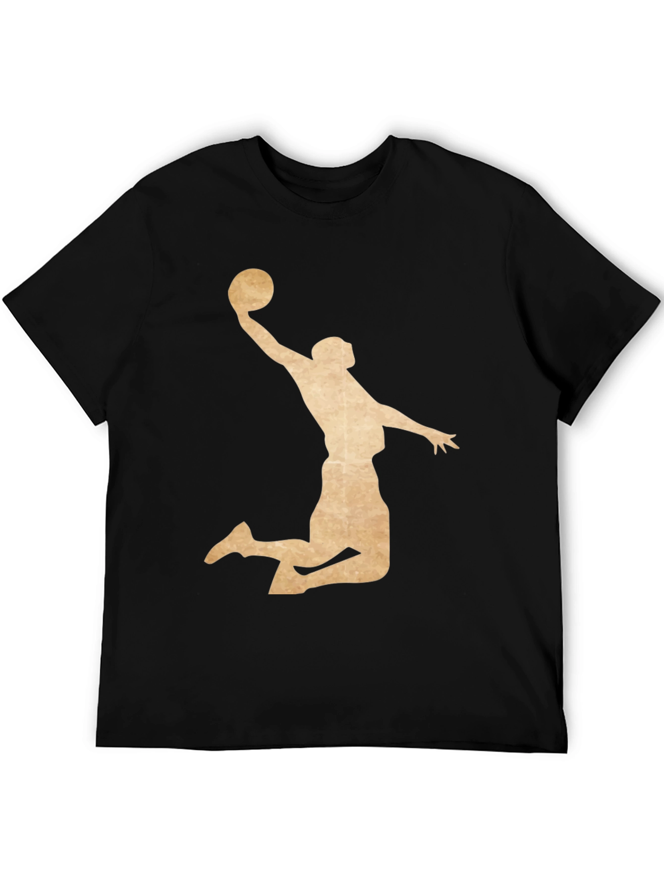 Basketball Player Graphic Tee - Black Cotton T-Shirt