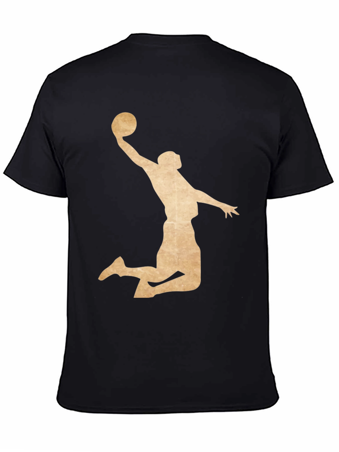 Basketball Player Graphic Tee - Black Cotton T-Shirt