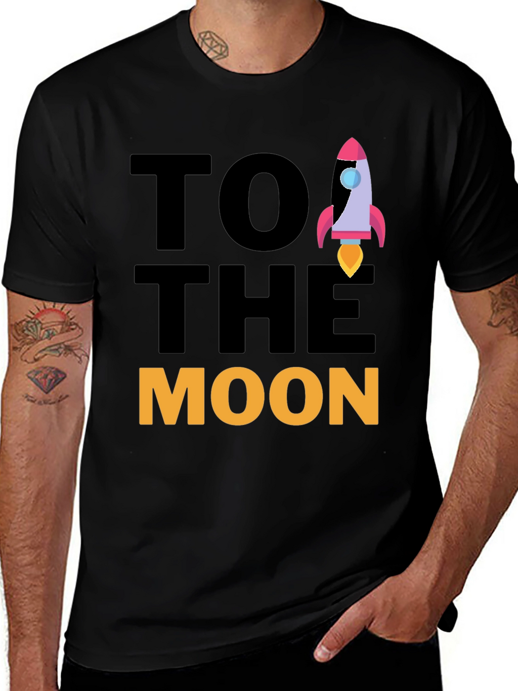 To The Moon Rocket Graphic Tee