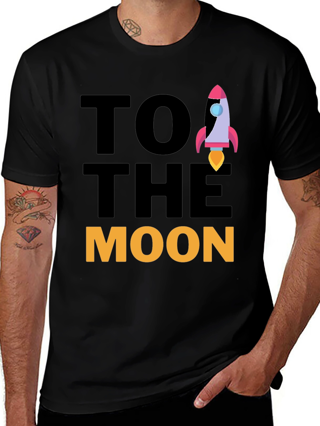 To The Moon Rocket Graphic Tee