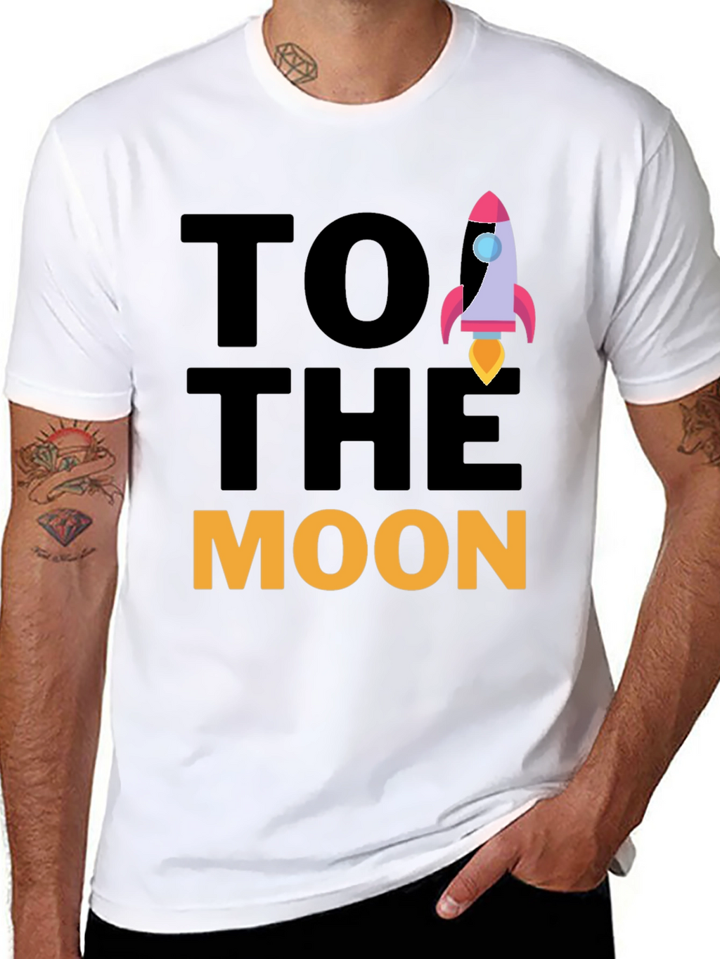 To The Moon Rocket Graphic Tee