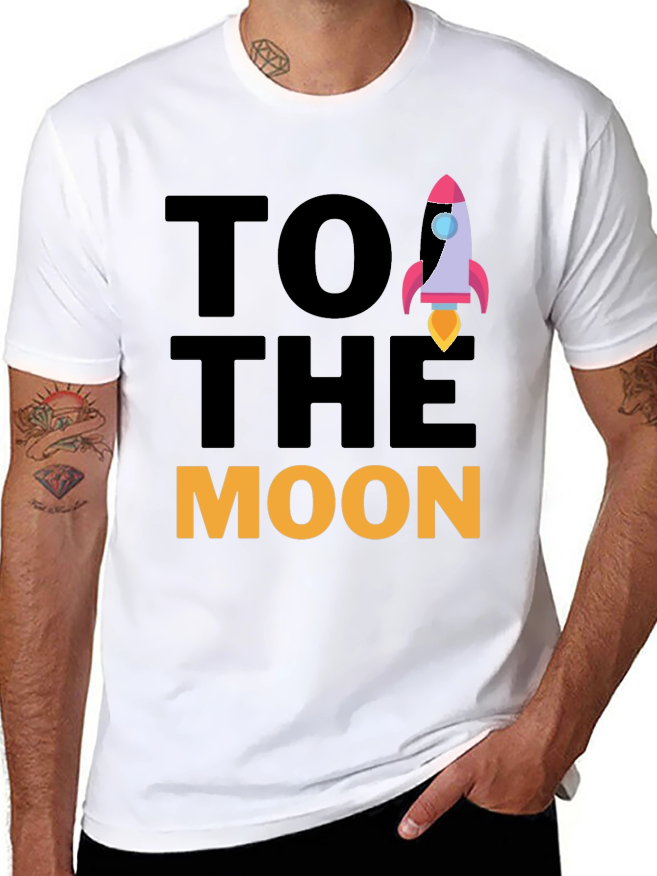 To The Moon Rocket Graphic Tee