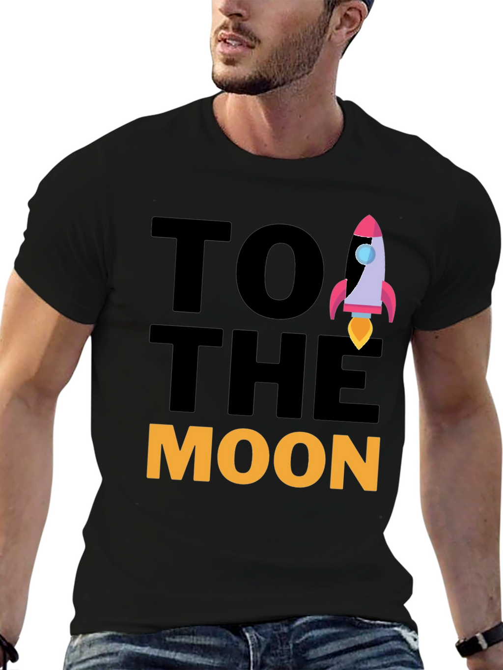 To The Moon Rocket Graphic Tee