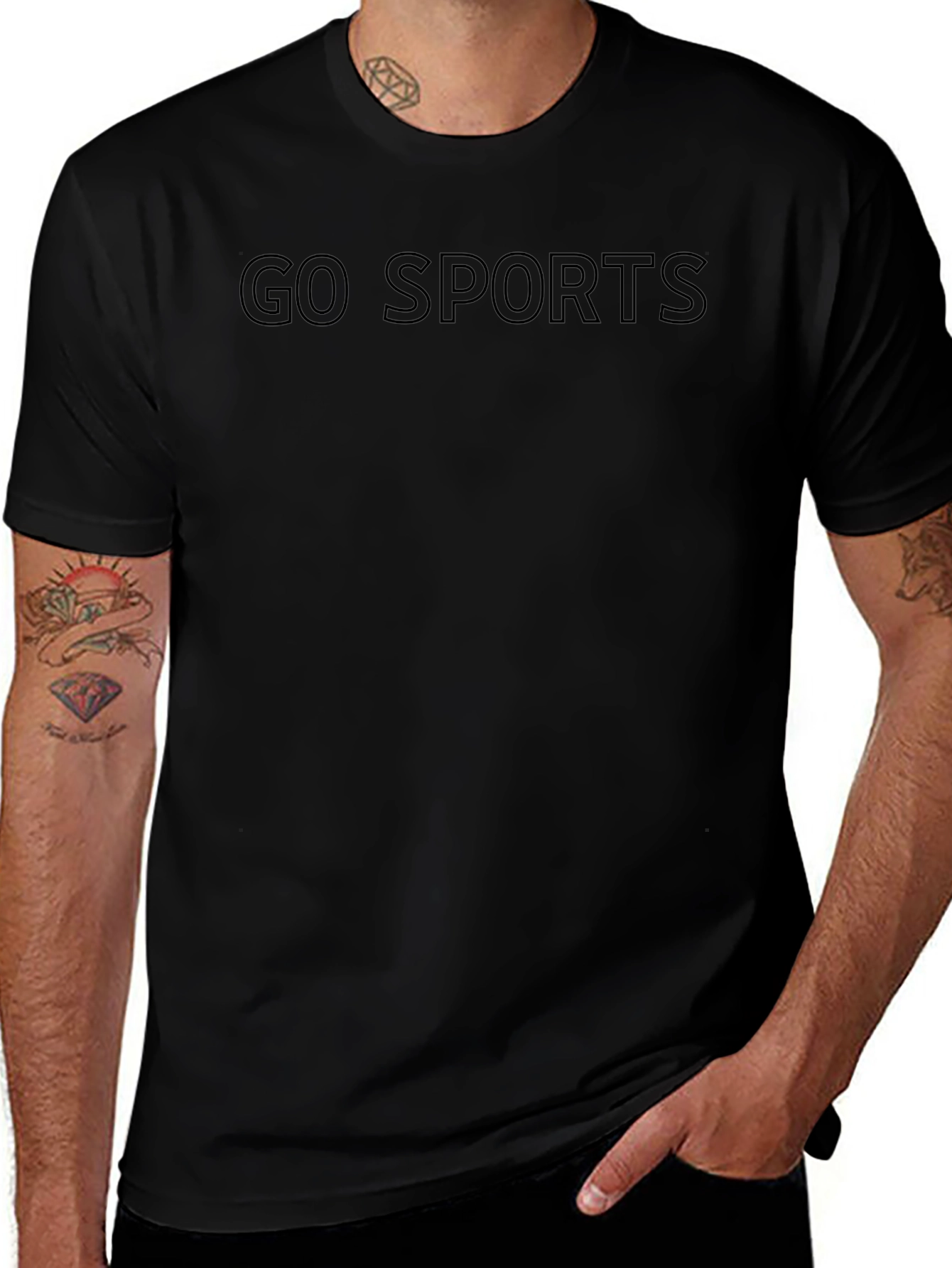 Go Sports Black Graphic T-Shirt
