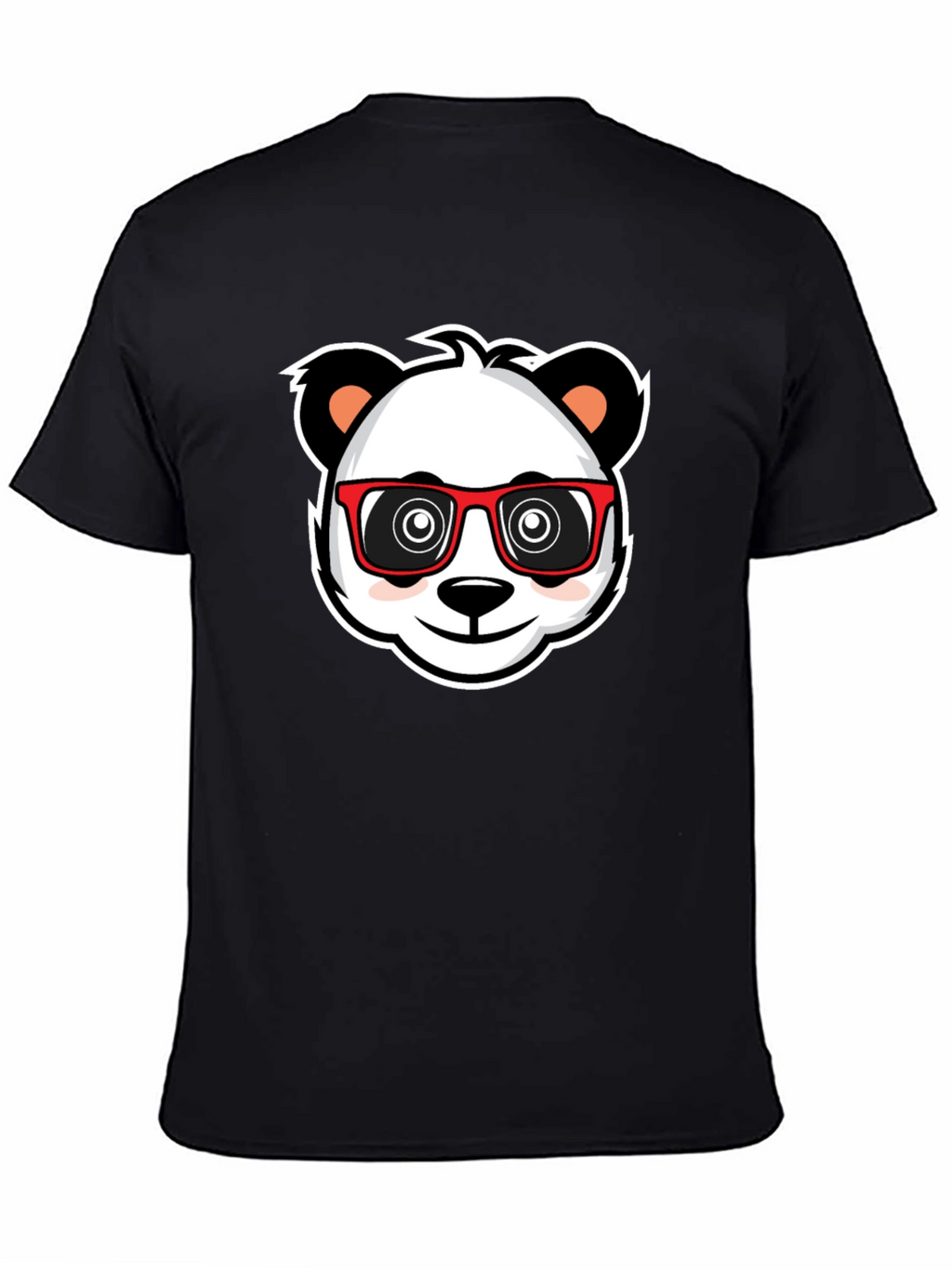 Cool Panda in Glasses Black T-Shirt