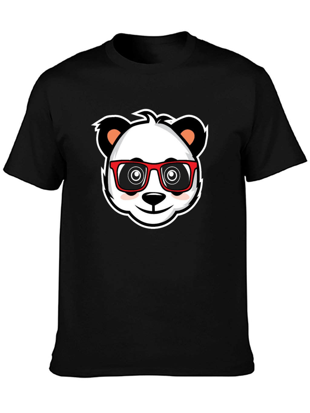 Cool Panda in Glasses Black T-Shirt