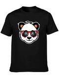 Cool Panda in Glasses Black T-Shirt