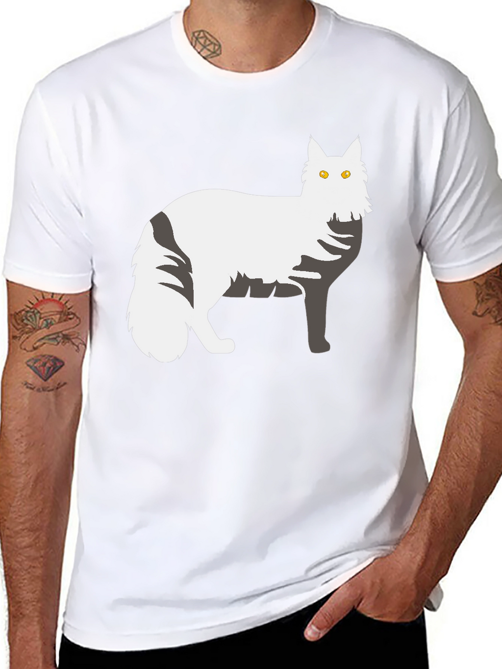 Cat Graphic T-Shirt - Black Unisex Tee
