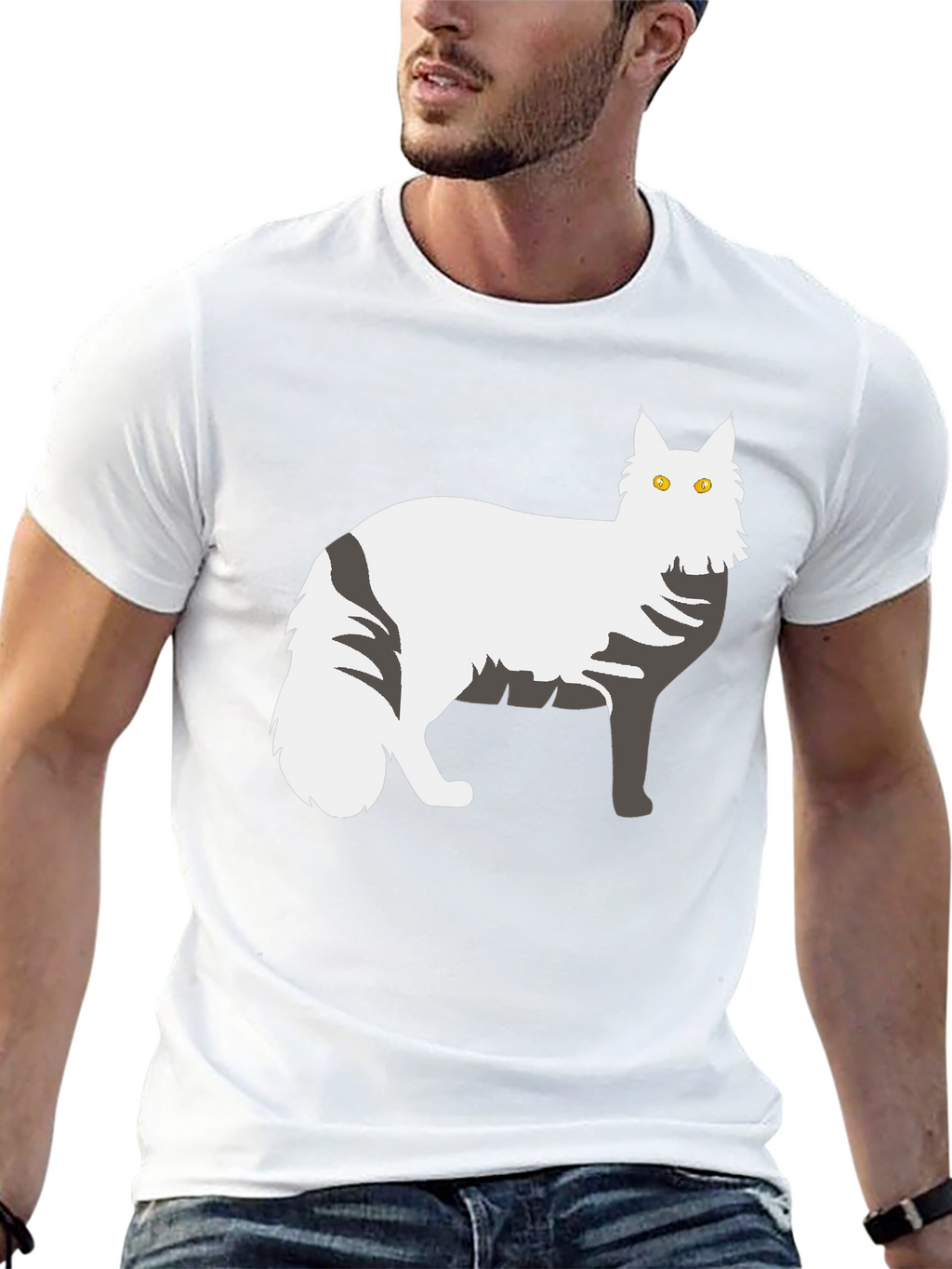 Cat Graphic T-Shirt - Black Unisex Tee