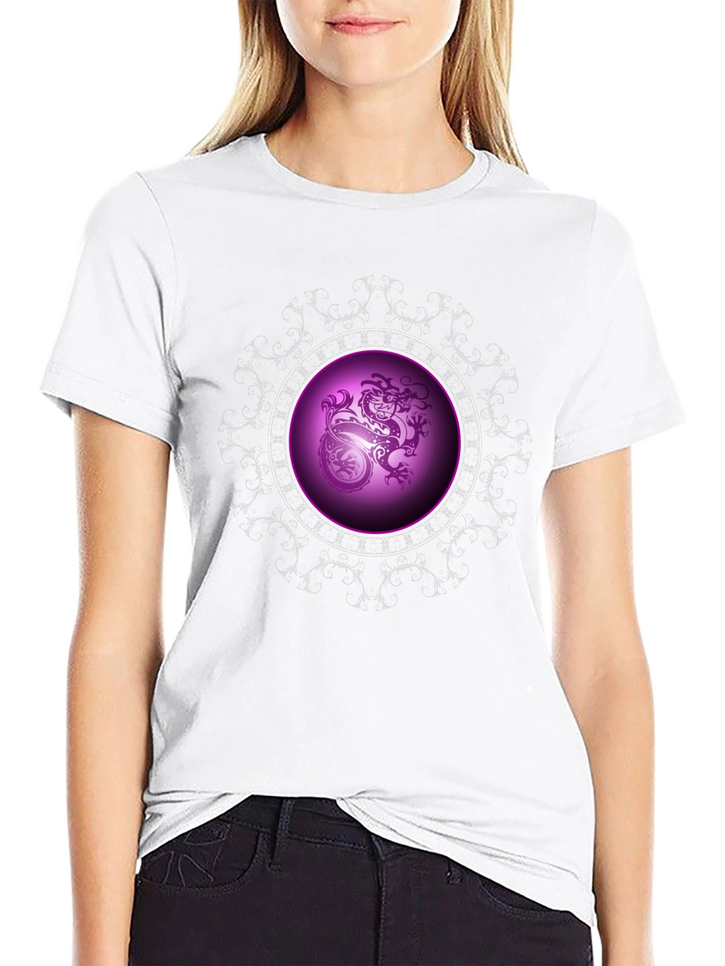 Dragon Circle Graphic Black Tee