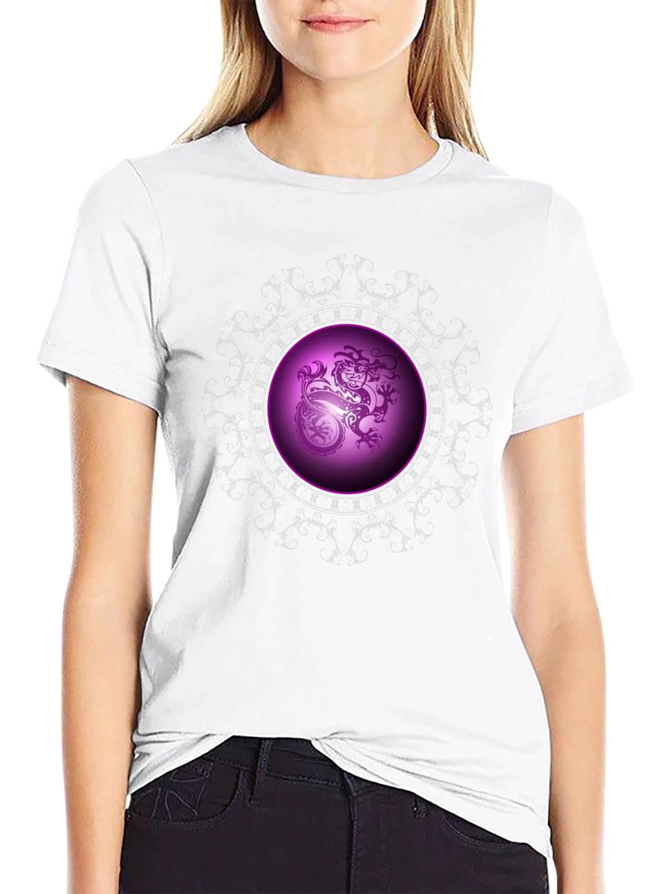 Dragon Circle Graphic Black Tee