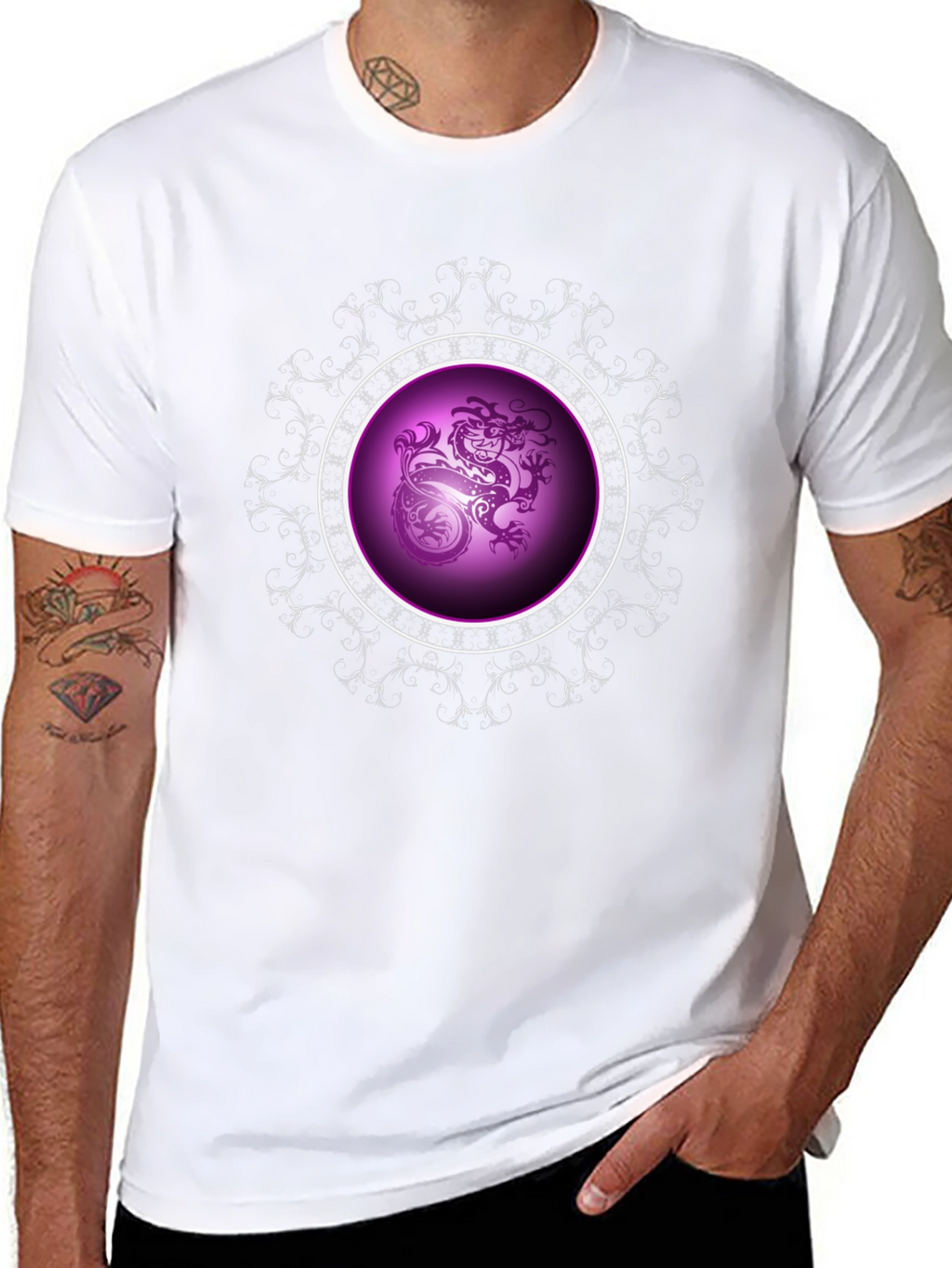 Dragon Circle Graphic Black Tee